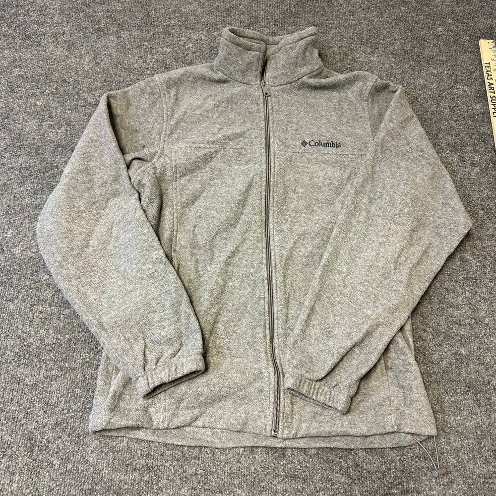 Columbia Fleece Jacket Womens Size S Gray Full Zip Mock Neck Outdoor Soft Warm